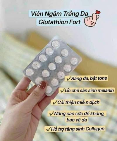 Kẹo Ngậm Trắng Da Glutathion Fort của Pháp hộp 30v