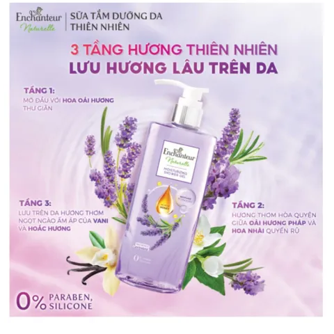 Sữa Tắm Enchanteur Naturelle Hương Lavender 510g