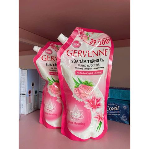 Sữa tắm trắng da Gervenner dâu tây bạch tuyết và lyly hồng hương nước hoa