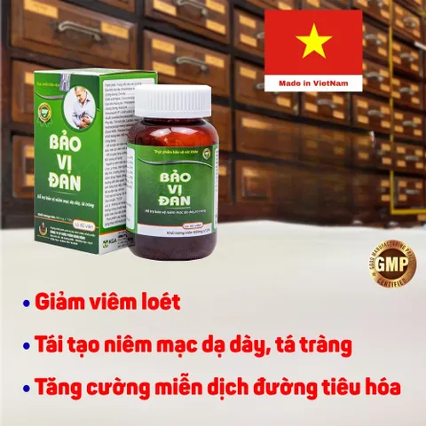 Bảo Vị Đan - Hộp 60 viên - Giảm đau dạ dày, tá tràng, mau lành vết loét, tăng cường sức khỏe hệ tiêu hóa