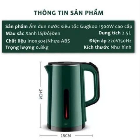 Ấm Siêu Tốc 2.5L Shrap SH19 Tự Ngắt (TH112) (Mầu ngẫu nhiên)