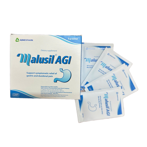 Cốm Dạ Dày Malusil AGI Giúp Giảm Acid Dịch Vị, Giảm Đau Dạ Dày, Đầy Hơi, Ợ Chua - Hộp 30 Gói