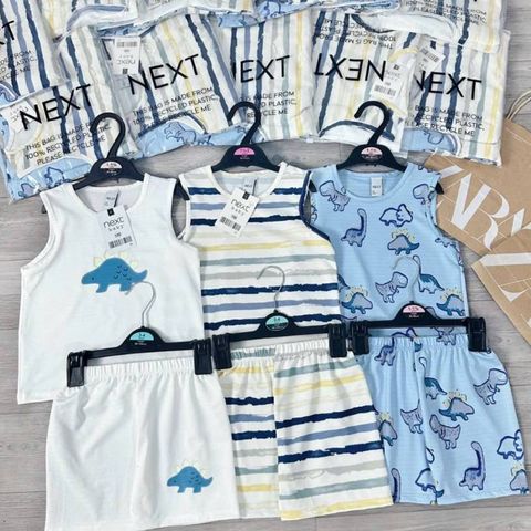 Combo 3 bộ ba lỗ thông hơi hoạt hình khủng long cute đáng yêu thoáng khí cho bé trai mùa hè