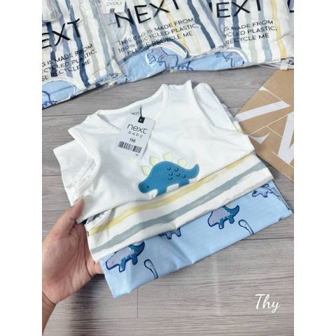 Combo 3 bộ ba lỗ thông hơi hoạt hình khủng long cute đáng yêu thoáng khí cho bé trai mùa hè