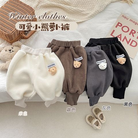 Hàng QC Quần gấu lông cừu bo gấu nhiều màu cute cạp chun đáng yêu cho bé dày dặn ấm áp mùa đông