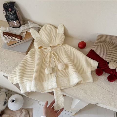 Hàng QC Áo choàng len mùa đông buộc dây có mũ ấm áp dễ thương xinh xắn phong cách hàn quốc cho bé gái nhiều màu