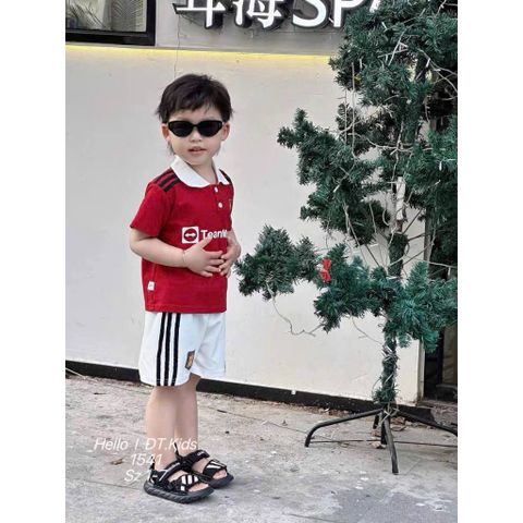 Set bộ thể thao MU đỏ trắng cho bé trai mặc mùa hè mát mẻ thoáng khí