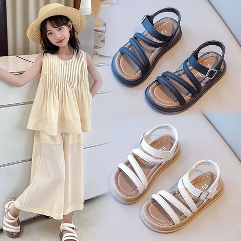 Hàng QC - Dép sandal quai hậu trơn mùa hè chống trượt đế mềm cho bé đi chơi đi học