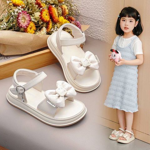 Hàng QC - Dép sandal quai hậu nơ xinh xắn đáng yêu đế mềm chống trơn trượt mùa hè cho bé gái