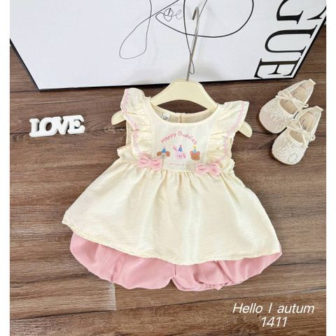 Set bộ đũi gấu thỏ xinh xắn đáng yêu mát mẻ thoáng khi dễ thương mùa hè phong cách hàn quốc cho bé gái