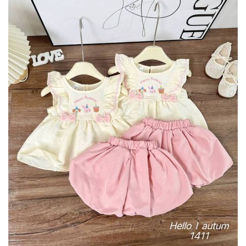 Set bộ đũi gấu thỏ xinh xắn đáng yêu mát mẻ thoáng khi dễ thương mùa hè phong cách hàn quốc cho bé gái