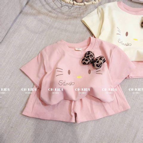 Set bộ thun cotton hello kitty cute đáng yêu dễ thương xinh xắn hàn quốc mùa hè mát mẻ cho bé gái
