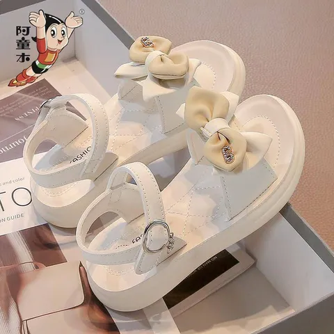 Dép quai hậu sandal nơ phối màu đế chống trơn trượt mùa hè dễ thương cho bé gái thời trang