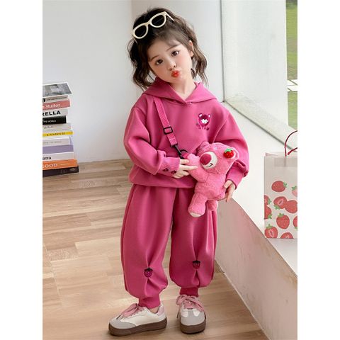 Hàng QC Set bộ nỉ gấu dâu xinh xắn dễ thương đáng yêu ấm áp dày dặn mùa đông cho bé gái kèm túi gấu bông