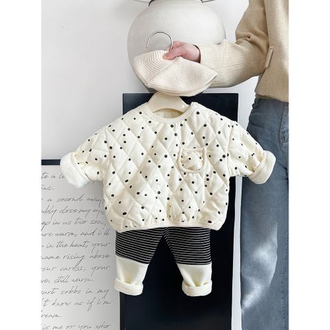 Hàng QC Áo nỉ sweater chấm bi dày dặn phong cách hàn quốc cho bé gái dễ thương