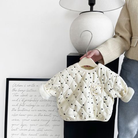 Hàng QC Áo nỉ sweater chấm bi dày dặn phong cách hàn quốc cho bé gái dễ thương