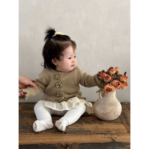 Hàng QC Áo len cardigan hoa xinh xắn cute đáng yêu hottrend ấm áp dày dặn mùa đông phong cách hàn quốc cho bé gái