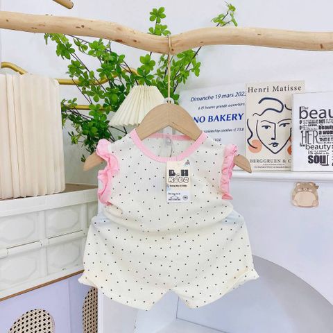 Bộ thun tăm lạnh sát nách cánh tiên xinh xắn dễ thương mát mẻ mùa hè cho bé gái 8-18kg
