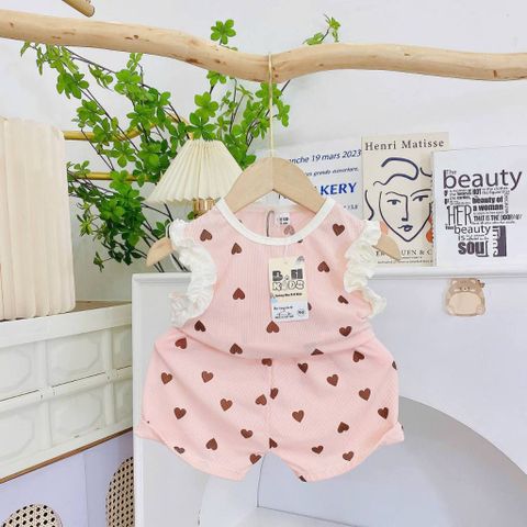 Bộ thun tăm lạnh sát nách cánh tiên xinh xắn dễ thương mát mẻ mùa hè cho bé gái 8-18kg