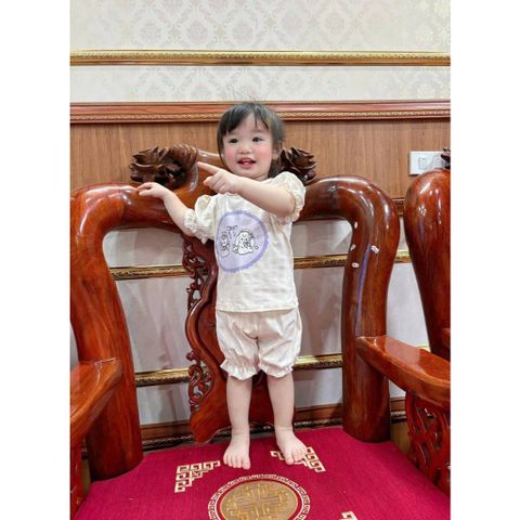 Set bộ bé gái gấu thỏ hoa nhí kẻ cute đáng yêu dễ thương tay bồng xinh xắn phong cách hàn quốc mùa hè kèm ảnh thật