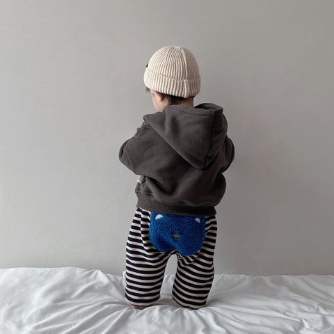 Hàng QC Set áo hoodie kèm quần nỉ kẻ thêu gấu cute dễ thương đáng yêu ấm áp dày dặn cho bé trai thu đông