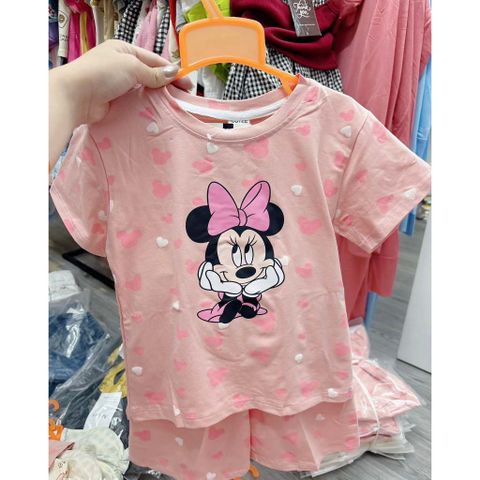 Set bộ micky hồng cute đáng yêu dễ thương mát mẻ mùa hè hàn quốc kèm ảnh thật cho bé gái