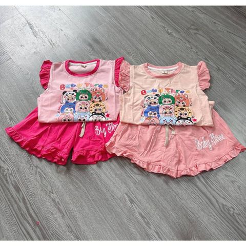 Set bộ thun cotton bé gái babythree xinh xắn dễ thương mát mẻ mùa hè đáng yêu kèm ảnh thật