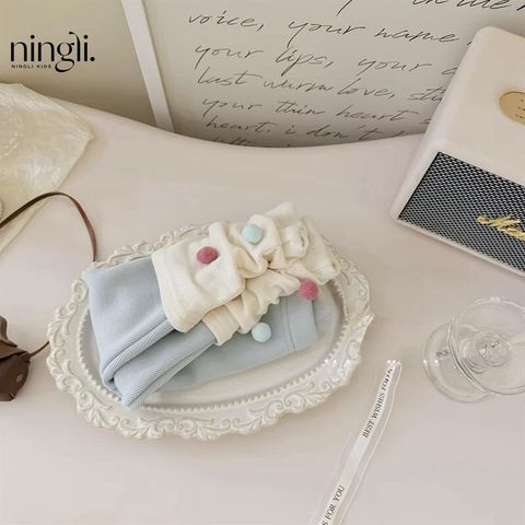 Hàng QC Áo cardigan len thỏ kèm quần len đính chùm xinh xắn điệu đà dễ thương ấm áp dày dặn mùa đông cho bé gái