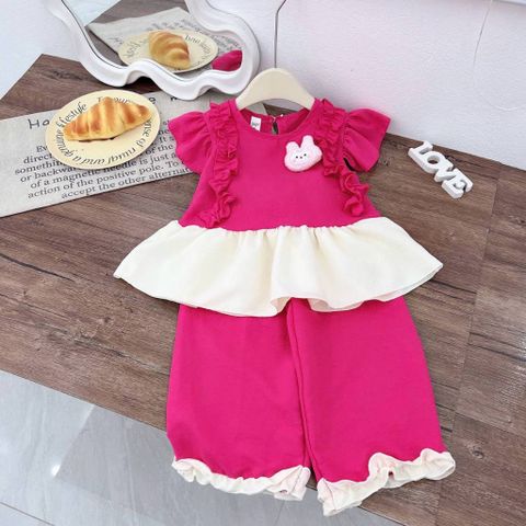 Set bộ bé gái bèo đính thỏ con cute xinh xắn dễ thương mát mẻ mùa hè 10-30kg kèm ảnh thật