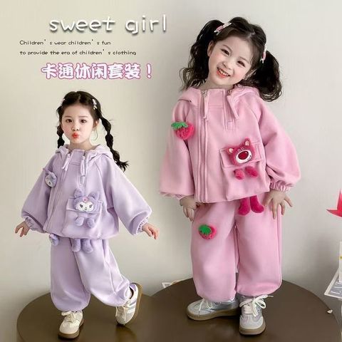 Hàng QC Set bộ nỉ gấu kuromi hot hit mặc đi chơi đi học cute đáng yêu xinh xắn ấm áp dày dặn mùa đông cho bé gái