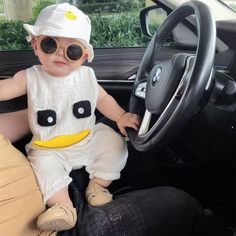 Hàng QC - Set bodysuit vịt ba lỗ cute đáng yêu dễ thương cho bé đũi kèm mũ mùa hè phong cách hàn quốc hot hit
