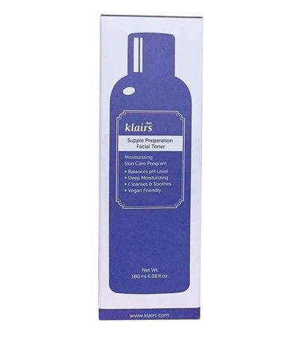  Nước Hoa Hồng Klairs Supple Preparation - Toner Chiết Xuất Tự Nhiên, Giúp Se Khít Lỗ Chân Lông & Cấp Ẩm Chuyên Sâu - 180ml