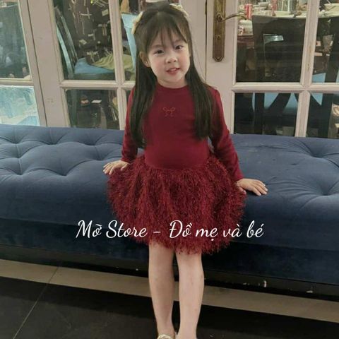 Set váy nơ thỏ công chúa lấp lánh tiểu thư điệu đà xinh xắn cho bé gái 10-30kg kèm ảnh cận chất