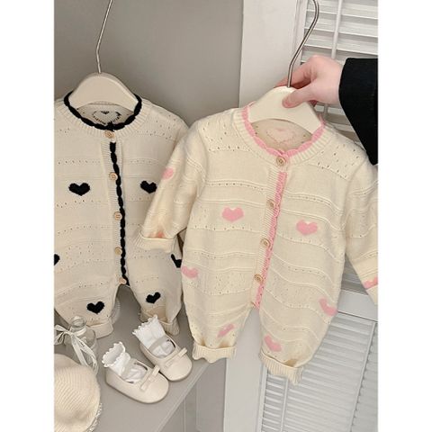 Hàng QC Body suit áo liền thân trái tim xinh xắn vintage đáng yêu dễ thương mùa đông ấm áp cho bé gái