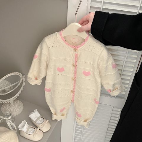 Hàng QC Body suit áo liền thân trái tim xinh xắn vintage đáng yêu dễ thương mùa đông ấm áp cho bé gái