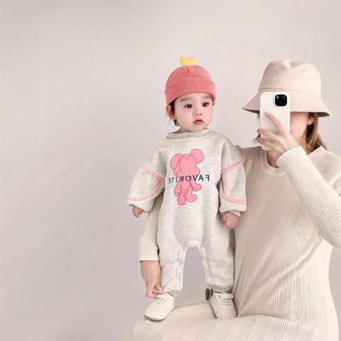Hàng QC Bodysuit áo liền thân nỉ lót lông cừu voi con cute hoạt hình dễ thương cho bé gái bé trai hàn quốc
