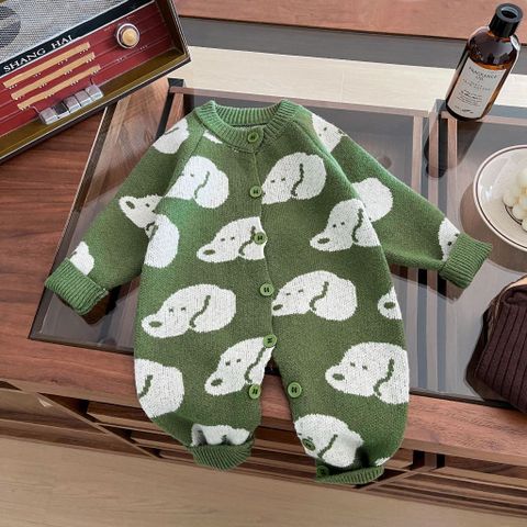 Hàng QC Bodysuit len hoạt hình gấu voi cute đáng yêu áo liền thân ngôi sao cho bé ấm áp dày dặn mùa đông