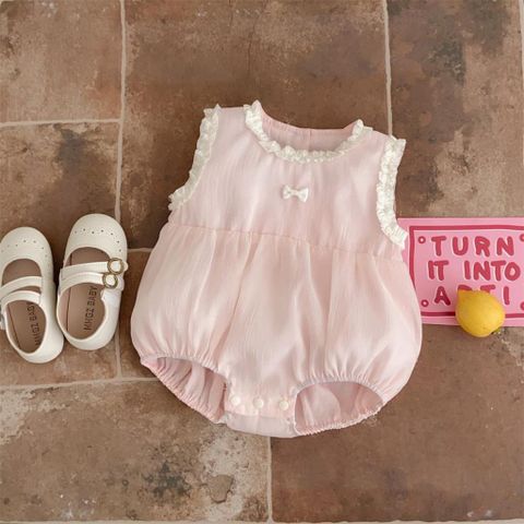 Hàng QC - Bodysuit áo liền thân ren nơ bồng bềnh xinh xắn điệu đà vintage mùa hè mát mẻ hàn quốc bé gái