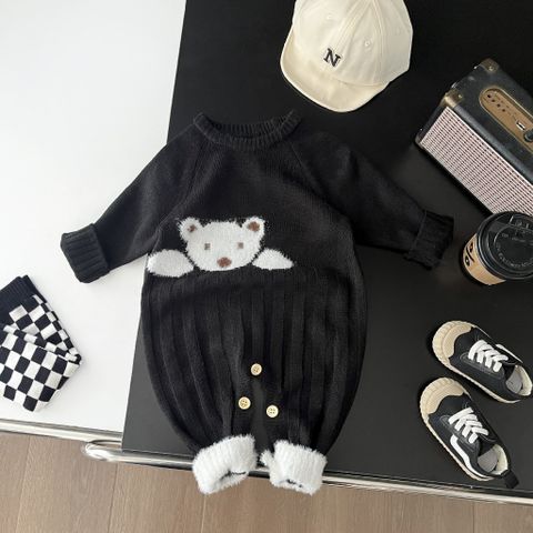 Hàng QC - Bodysuit len gấu áo liền thân cute đáng yêu ấm áp dày dặn mùa đông dễ thương cho bé