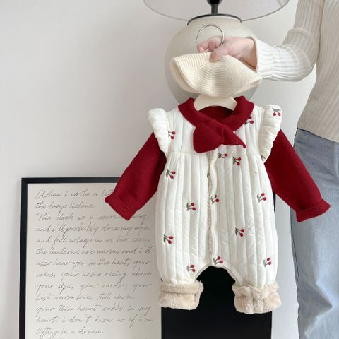 Hàng QC Body suit phao lót lông cừu cherry xinh xắn đáng yêu điệu đà vintage cho bé gái kèm áo len