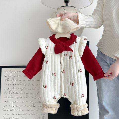 Hàng QC Body suit phao lót lông cừu cherry xinh xắn đáng yêu điệu đà vintage cho bé gái kèm áo len