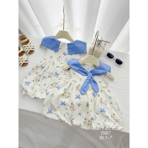 Váy đũi nơ thỏ thủy thủ xinh xắn đáng yêu cute mát mẻ cho bé gái phong cách hàn quốc mùa hè