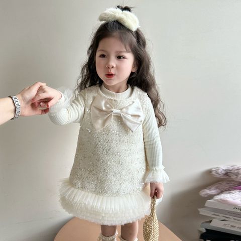 Hàng QC Váy đầm bé gái dạ phối voan bồng nơ tiểu thư công chúa xinh xắn dễ thương điệu đà mặc đi chơi noel Tết  mùa đông