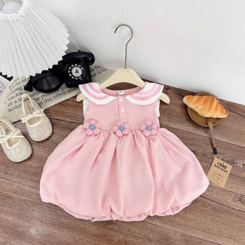Váy ba lỗ đũi hello kitty đính hoa dáng bí bom xinh xắn điệu đà mát mẻ mùa hè cho bé gái 10-30kg kèm ảnh thật