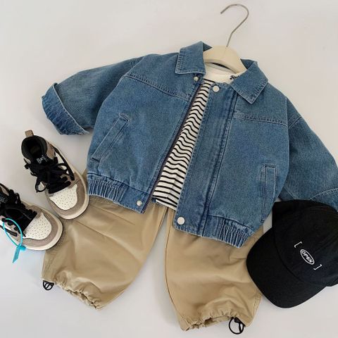 Hàng QC - Áo khoác jean denim trơn basic phong cách hàn quốc mặc thu đông cho bé trai