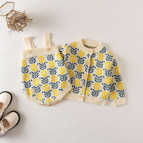 Hàng QC - Set len hoa bodysuit kèm áo khoác xinh xắn dễ thương đáng yêu phong cách hàn quốc hottrend cho bé gái thu đông