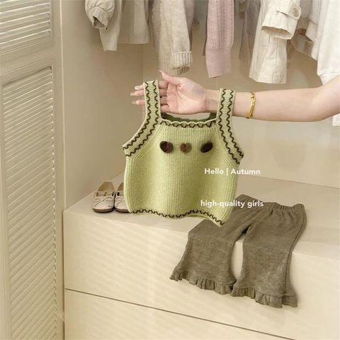 Hàng QC Áo hai dây len kèm áo thun giữ nhiệt và quần len tăm ống loe điệu đà xinh xắn thu đông hot hit hàn quốc bé gái