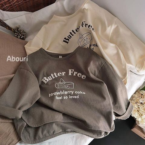 Hàng QC - Áo thun dài tay butter free cute đáng yêu dễ thương vintage hàn quốc cho bé thu đông