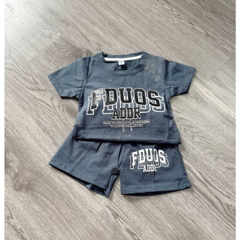 Set bộ thun cotton chữ cho bé trai mùa hè mát mẻ thoáng khí kèm ảnh thật