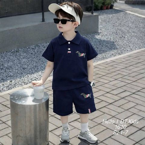 Set bộ polo chó con cute đáng yêu mùa hè mát mẻ cho bé trai